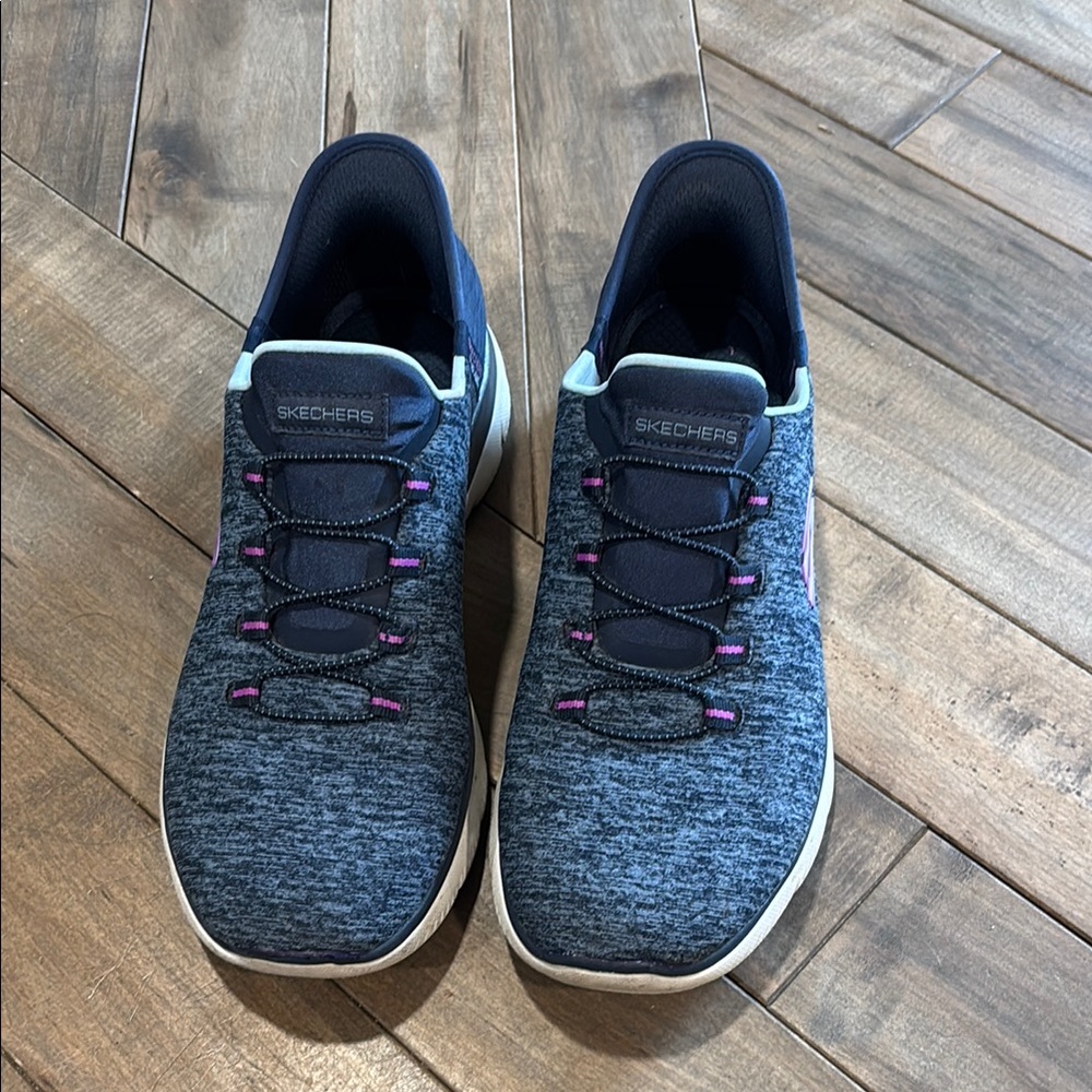 Skechers Women's Blue Slip In Athletic Shoes